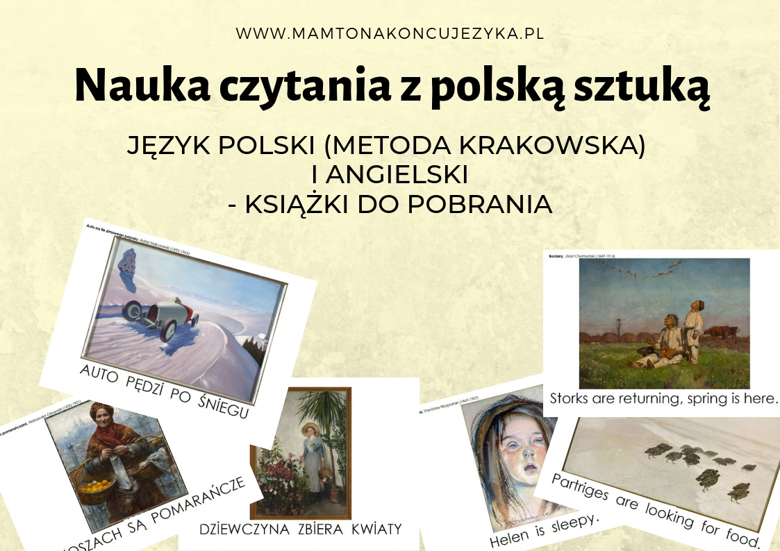 [do druku] Książeczki do nauki czytania Metodą Krakowską/Domana/Montessori z dziełami sztuki Muzeum Narodowego w Warszawie + wersja anglojęzyczna