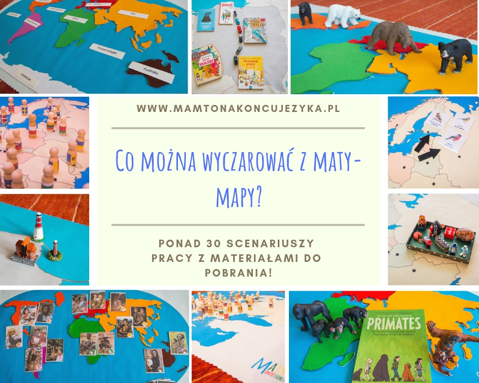 Fascynująca nauka z mapą na podłodze, czyli ponad 30 scenariuszy pracy z matami Montessori + karty do pobrania!